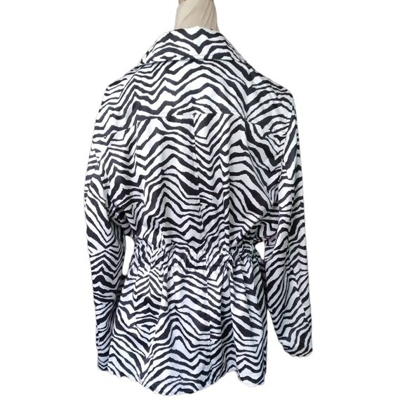 Vtg DANA BUCHMAN 90's Zebra Print Jacket by Dana Buchman Size 2X - Picture 3 of 7